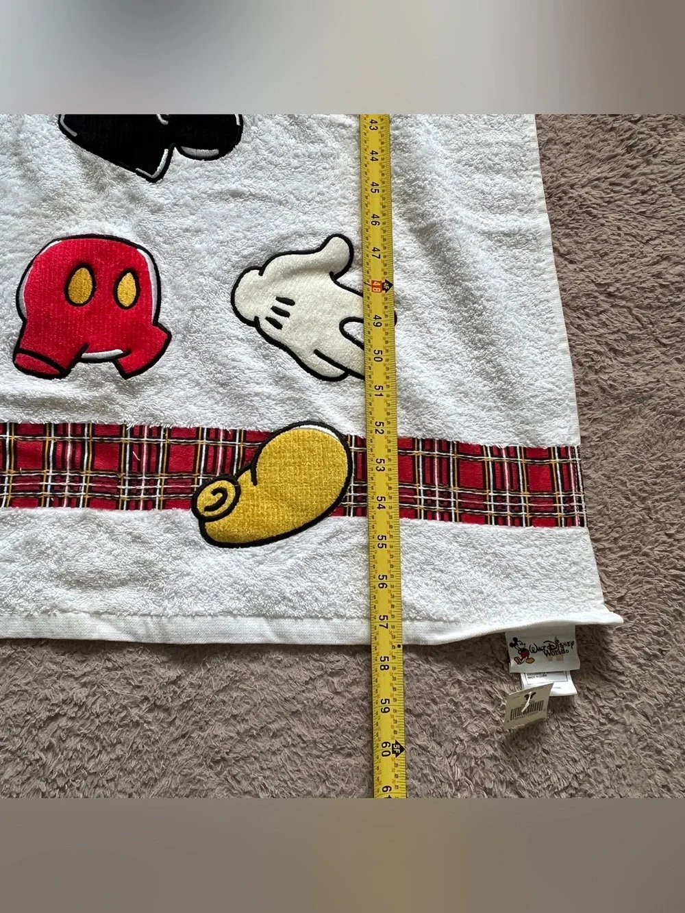 NWT Vtg Walt Disney World Mickey Mouse Cotton Bath Towel Disney Parks One Size